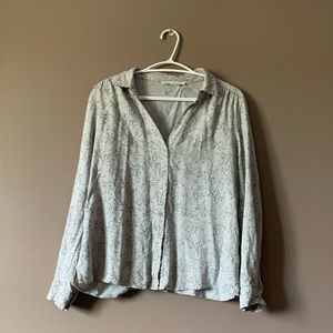 Cleo Grey Button-down Blouse